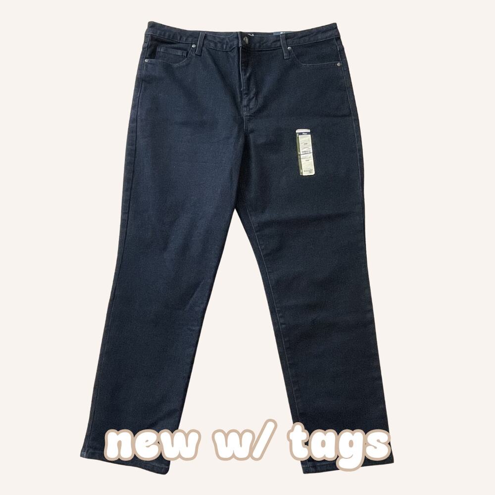TERRA & SKY jeans 16W NWT straight dark wash new with tags